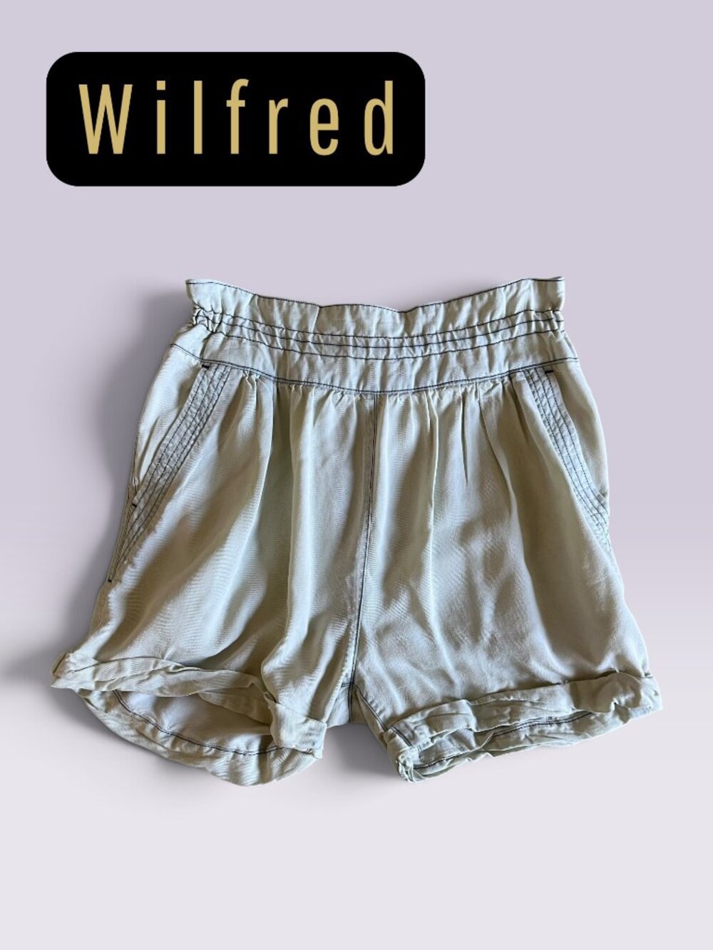 Wilfred Aritzia High Waisted Paperbag Shorts Contrast Stitch Size 0